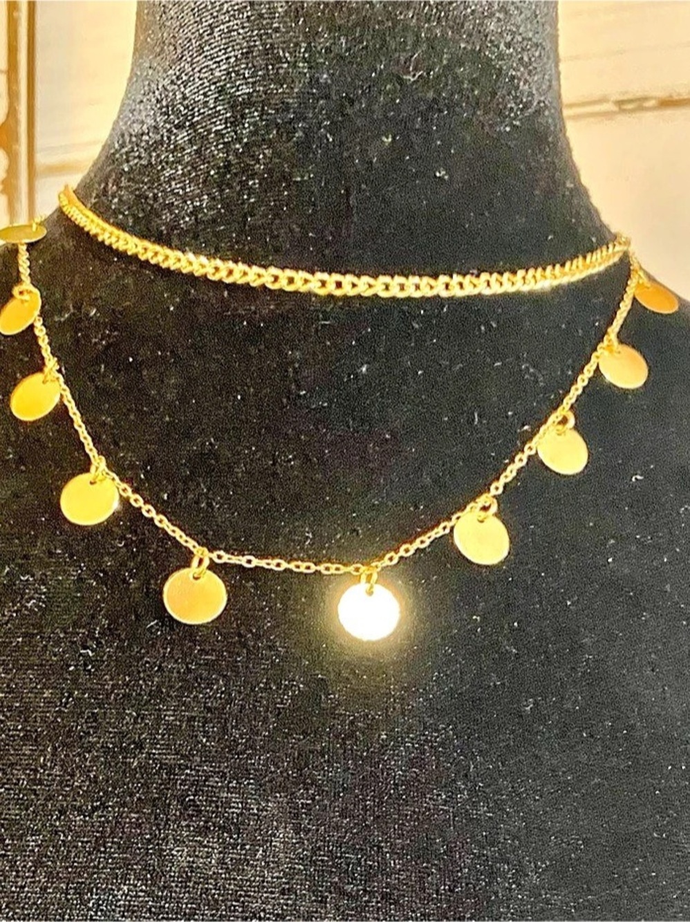 NWT Gold-Tone Coin Necklace Set